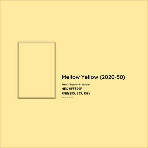 Benjamin Moore Mellow Yellow (2020-50) Paint color codes, similar paints and colors - colorxs.com