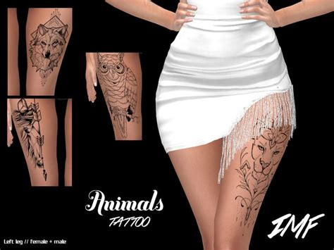 Stunning Animal Tattoo Leg Designs for Sims 4