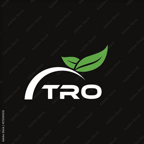 TRO letter nature logo design on black background. TRO creative initials letter leaf logo ...