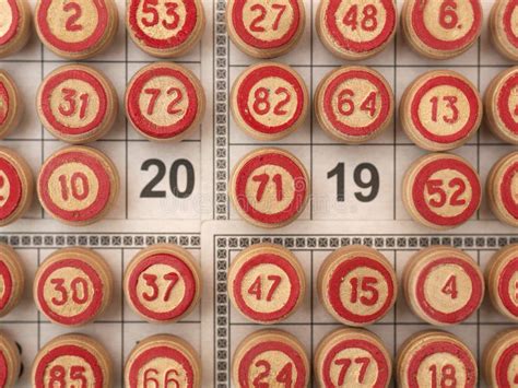 Balls with Bingo Numbers on a Wooden Board. Stock Photo - Image of ...