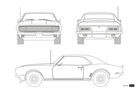 Car Back View Drawing