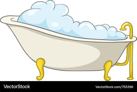 Cartoon home washroom tub Royalty Free Vector Image