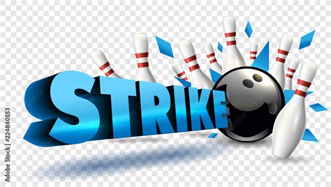 Bowling strike blue color. Vector clip art illustration. Stock Vector | Adobe Stock