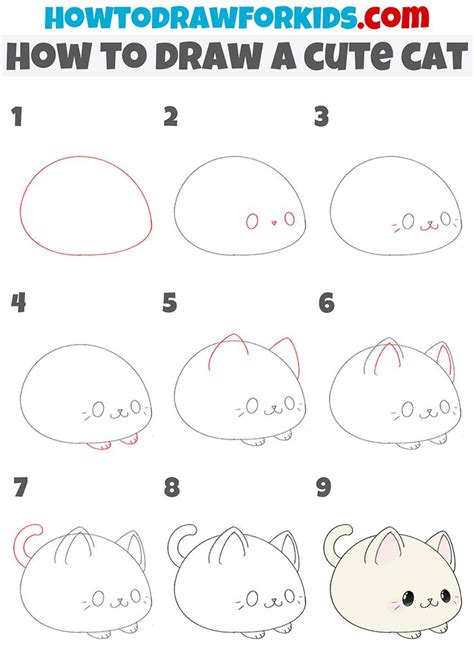 How to Draw a Cute Cat - Step by Step Tutorial