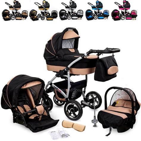 Baby Pram Buggy Newborn Car Seat 3 in 1 Travel System Pushchair Stroller | eBay | Newborn ...