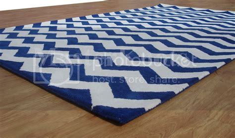 Brand New Modern Chevron Zig Zag Blue White Handmade Woolen Area Rug ...