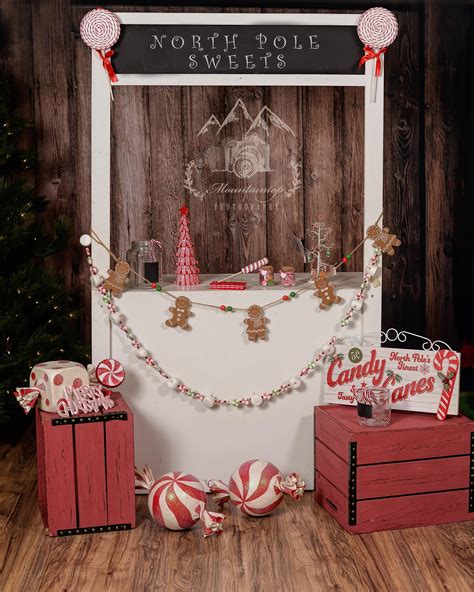 Candy Cane Stand Digital Backdrop Background Christmas Holiday ...