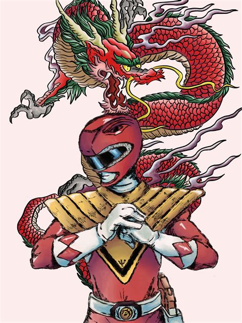 MMPR Red Ranger and Red Dragon Thunderzord 11 X 14 Print - Etsy