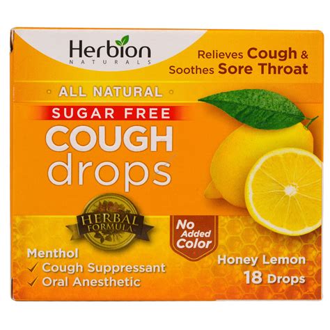 Sugar Free Cough Drops Honey Lemon by Herbion Naturals 582635C : Items | Palko Services ...