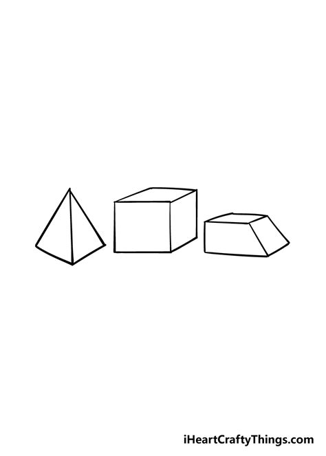 3D Shapes Drawing - How To Draw 3D Shapes Step By Step