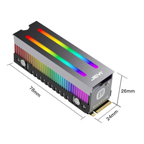 Buy Heatsink of SSD JEYI FinsCold RGB M.2 SSD Heavy Duty Aluminum Heatsink, Compatible with NVME ...