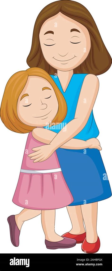 Illustration of Mother and daughter hugging Stock Vector Image & Art - Alamy