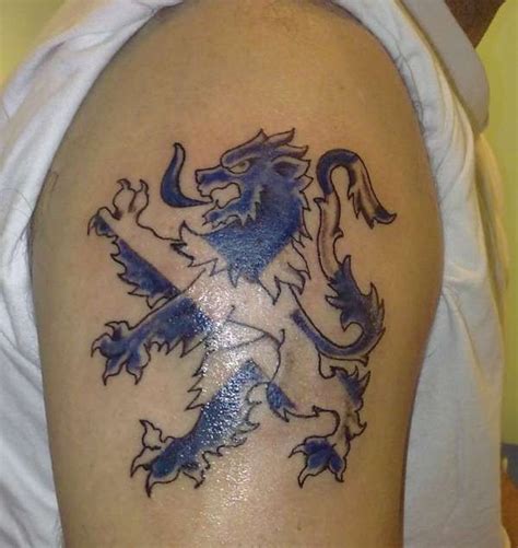 Lion with flag scotland tattoo for - Tattooimages.biz