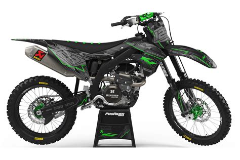 Custom dirt bike Graphics kit KAWASAKI VERTEX BLACK CA39B1 | custom-graphics-mx