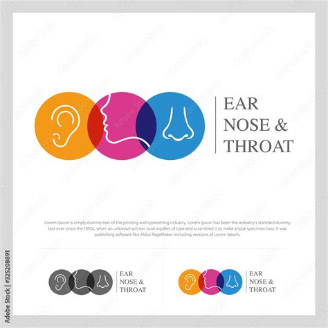 ENT logo Head for ear, nose, throat doctor. logo Line vector icon. Editable stroke. illustration ...