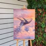 Surreal Paintings Depict Whales Swimming Through Pink Clouds