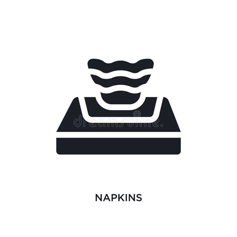 Black Napkins Isolated Vector Icon. Simple Element Illustration from Hotel and Restaurant ...