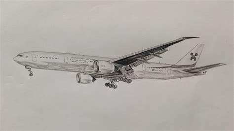 Emirates Plane Drawing Simple| Boeing 777 Drawing| How To