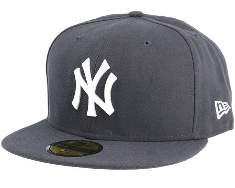 New York Yankees MLB Basics Graphite/White 59Fifty Fitted - New Era Cap | Hatstore.at