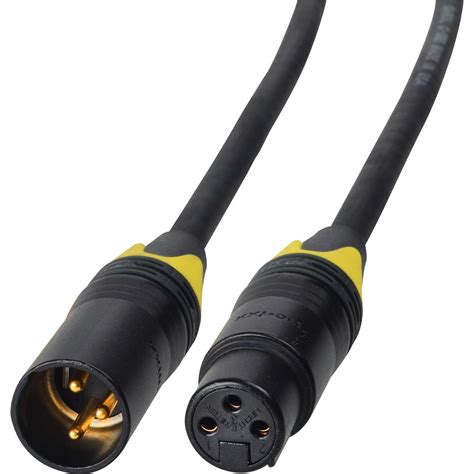 24V DC Power Cable 3-Pin XLR Male to 3-Pin XLR Female - 1 Foot