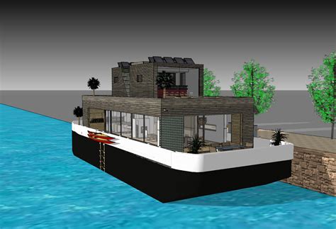 The Blob on floating Eco-Barge - Contempoary Houseboat with ...