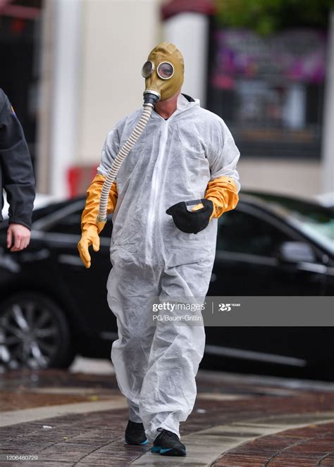 Howie Mandel wears a gas mask costume on March 10, 2020 in Los ...