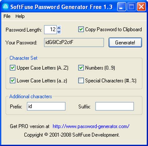 SoftFuse Password Generator Free | FileForum