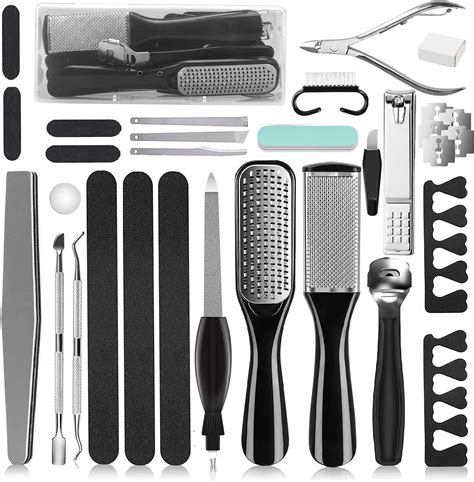 Professional Pedicure Tools Set, 26 in 1 Stainless Steel Foot Care Kit ...