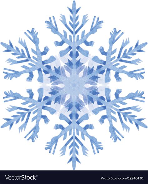 Watercolor snowflake on white background Vector Image