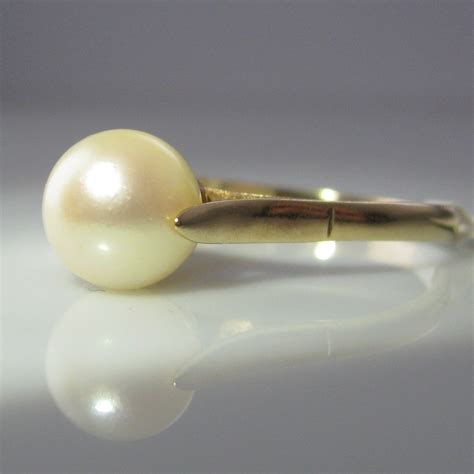 Vintage Pearl Ring 9k Yellow Gold | The Antiques Room