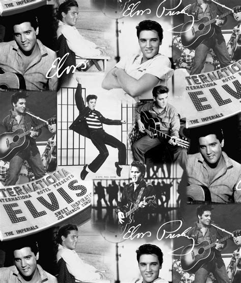 Muriva Presley Collage Wallpape Black and White in 2022 | Elvis, Elvis ...