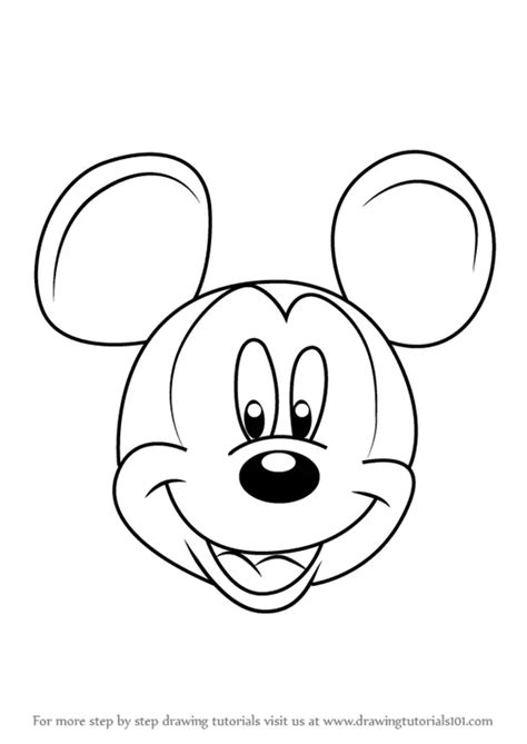 Learn How to Draw Mickey Mouse Face from Mickey Mouse Clubhouse (Mickey Mouse Clubhouse) Step by ...