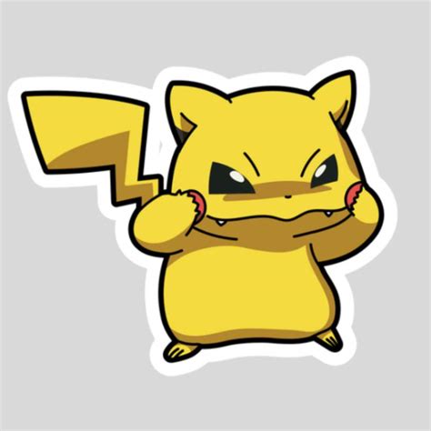 Pikachu Funny Face Sticker | Journalchamps