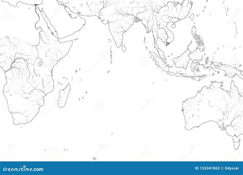 World Map Of INDIAN OCEAN: Erythraean Sea, Madagascar, Ceylon, Bengal, India, Africa, Australia ...