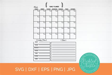 Free SVGs download - Customizable Family Calendar SVG | Free Design ...