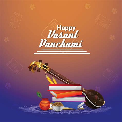 Vasant panchami creative background with veena and books 2048883 Vector Art at Vecteezy