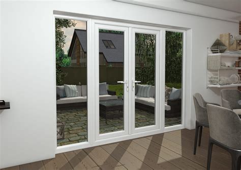 2700mm UPVC Grey Outer / White inner French Doors (1500mm Doors + 2 x 600mm Sidelights) UPVC ...