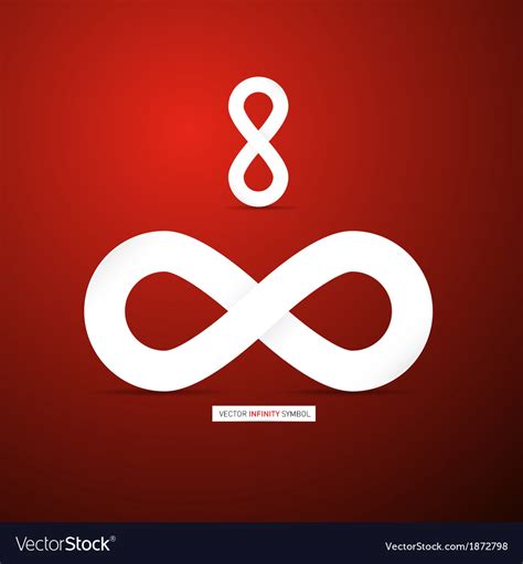 Abstract infinity symbol on red background Vector Image