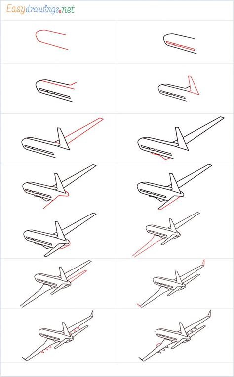 How to draw an Airplane step by step - [14 Easy Phase] | Airplane drawing, Plane drawing ...