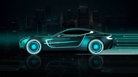 HD wallpaper: neon, futuristic car, side view, digital art, Vehicle, illuminated | Wallpaper Flare