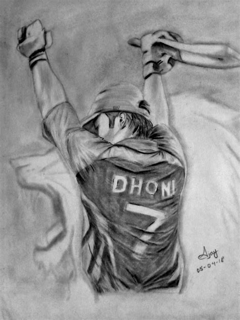 Pencil Sketch Of Ms Dhoni