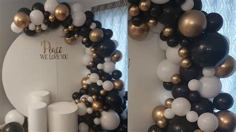 Diy Arch Balloon Garland Kit Gold Black White Wedding Quinceanera Birthday Balloon Arch Easy ...