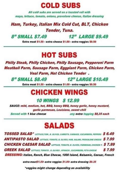 Mamma Maria NY Pizzeria Menu, Auburn, NY