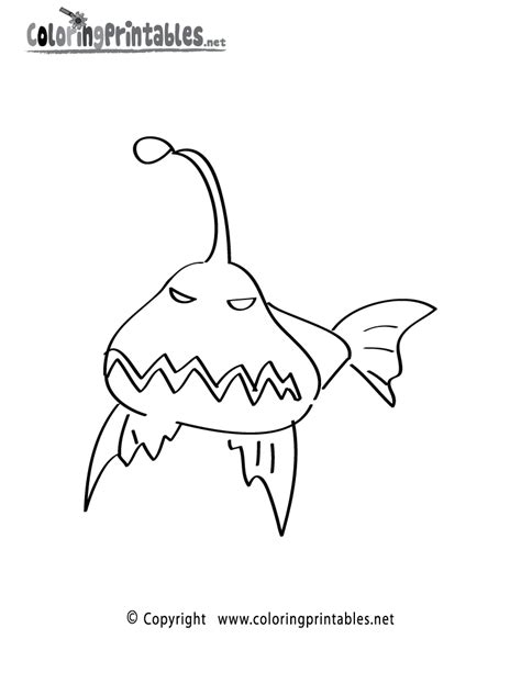 Scary Fish Coloring Page - A Free Ocean Coloring Printable