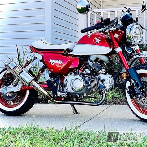 Custom Honda Monkey Coated in Heavy Silver and Lollypop Red | Prismatic ...