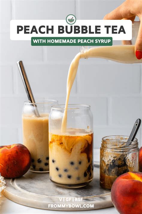 Peach Bubble Tea (Milk Tea) Recipe | Boba Tea - From My Bowl