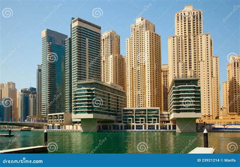 Dubai Marina skyscrapers stock photo. Image of construction - 23921214