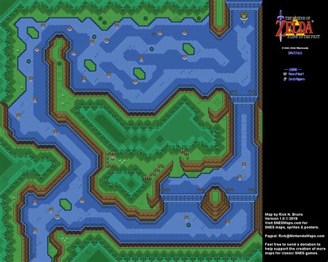 The Legend of Zelda: A Link to the Past - Zora's Falls Map (Labeled ...