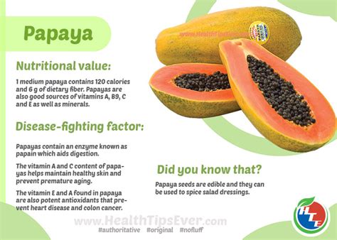 Papaya Health Benefits with Infographics – Health Tips Ever Magazine