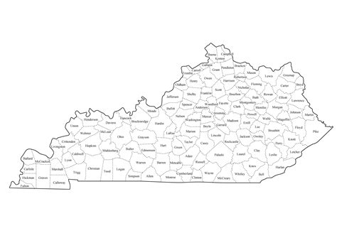 Printable Kentucky County Map